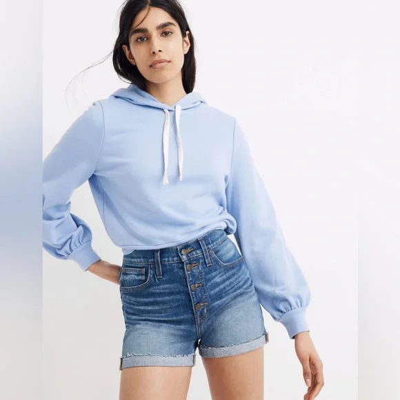 Madewell High-Rise Denim Shorts in Burke Wash: Button-Front EditionSize:27